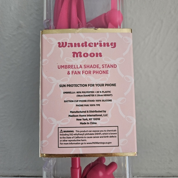 NWT Wandering Moon Phone Umbrella Shade, Stand And Fan - Picture 4 of 7